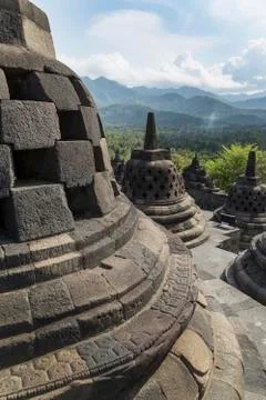 Borobudur Buddhist Temple, Java, Indonesia, Southeast Asia, Asia Stock Photos