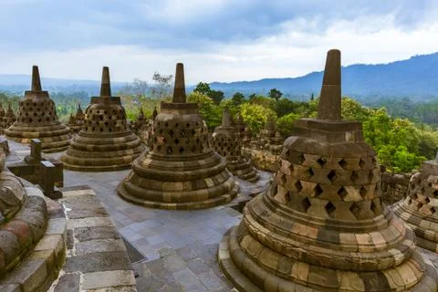 Borobudur Buddist Temple - island Java Indonesia Stock-Fotos