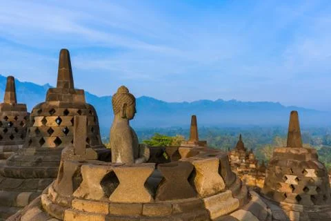 Borobudur Buddist Temple - island Java Indonesia Stock Photos