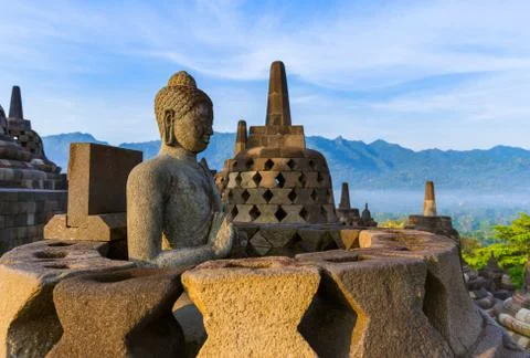 Borobudur Buddist Temple - island Java Indonesia Fotos de archivo