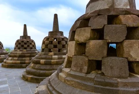 Borobudur Buddist Temple - island Java Indonesia Foto stock