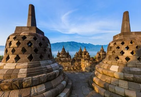 Borobudur Buddist Temple - island Java Indonesia Foto stock