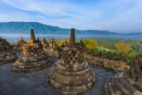 Borobudur Buddist Temple - island Java Indonesia Fotos de archivo