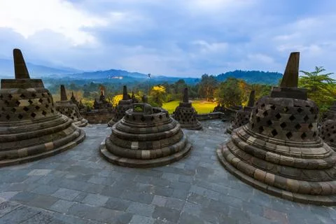 Borobudur Buddist Temple - island Java Indonesia Fotos de archivo