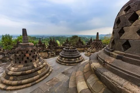 Borobudur Buddist Temple - island Java Indonesia Fotos de archivo