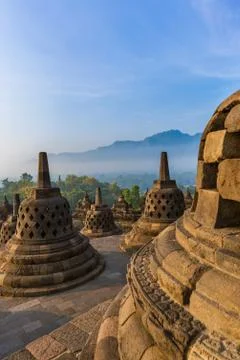 Borobudur Buddist Temple - island Java Indonesia Foto stock