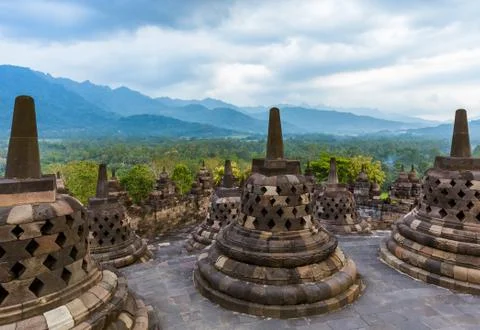Borobudur Buddist Temple - island Java Indonesia Fotos de archivo