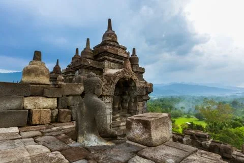 Borobudur Buddist Temple - island Java Indonesia Fotos de archivo
