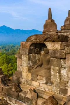 Borobudur Buddist Temple - island Java Indonesia Fotos de archivo