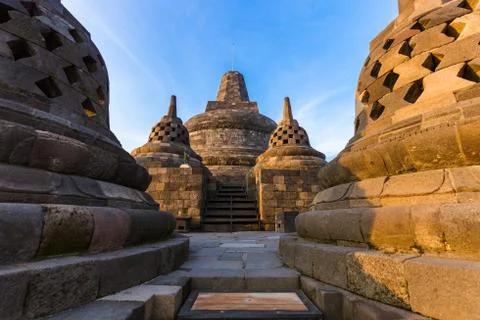 Borobudur Buddist Temple - island Java Indonesia Fotos Stock