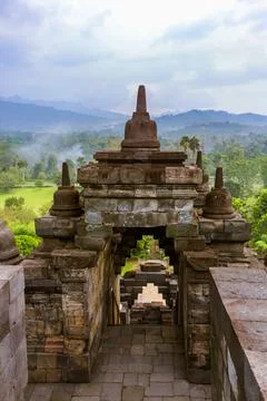Borobudur Buddist Temple - island Java Indonesia Fotos de archivo