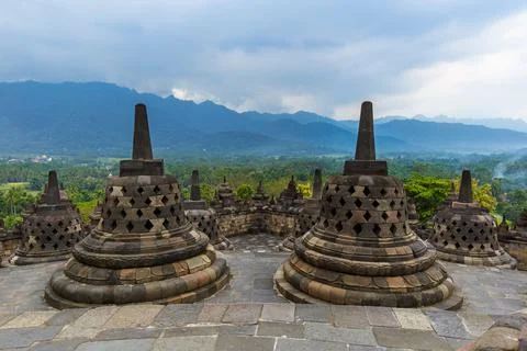 Borobudur Buddist Temple - island Java Indonesia Fotos Stock