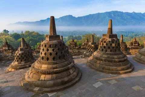 Borobudur Buddist Temple - island Java Indonesia Borobudur Buddist Temple ... Stock Photos