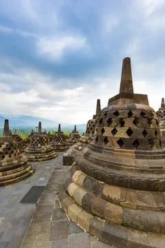 Borobudur Buddist Temple - island Java Indonesia Borobudur Buddist Temple ... Fotos de archivo