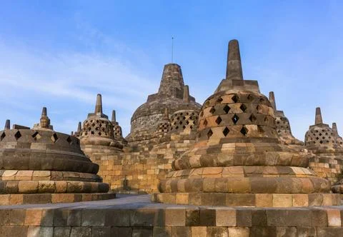 Borobudur Buddist Temple - island Java Indonesia Borobudur Buddist Temple ... Fotos de archivo