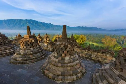 Borobudur Buddist Temple - island Java Indonesia Borobudur Buddist Temple ... Fotos de archivo