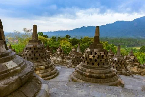 Borobudur Buddist Temple - island Java Indonesia Borobudur Buddist Temple ... Fotos de archivo