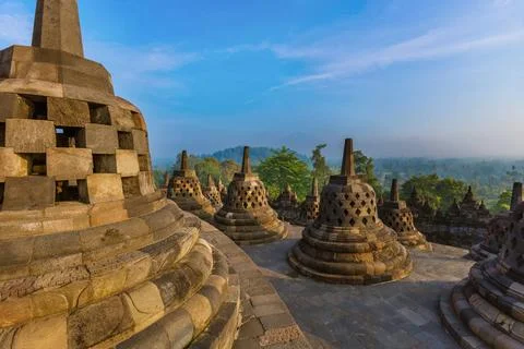 Borobudur Buddist Temple - island Java Indonesia Borobudur Buddist Temple ... Fotos de archivo