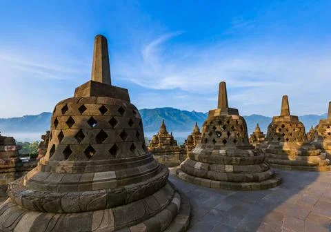Borobudur Buddist Temple - island Java Indonesia Borobudur Buddist Temple ... Fotos Stock
