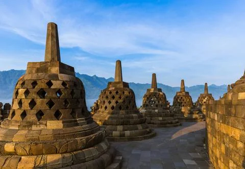 Borobudur Buddist Temple - island Java Indonesia Borobudur Buddist Temple ... Fotos de archivo