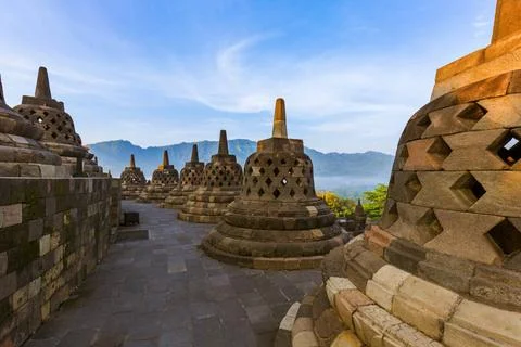 Borobudur Buddist Temple - island Java Indonesia Borobudur Buddist Temple ... Fotos de archivo