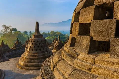 Borobudur Buddist Temple - island Java Indonesia Borobudur Buddist Temple ... Fotos de archivo