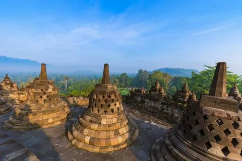 Borobudur Buddist Temple - island Java Indonesia Borobudur Buddist Temple ... Fotos Stock