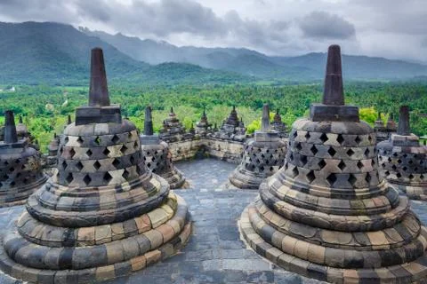 Borobudur Buddist temple Yogyakarta. Java, Indonesia Foto stock