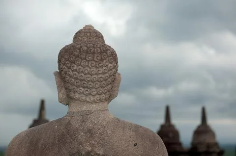 Borobudur Java Indonesia  A dramatic thunderstorm develops over the temple at Photos