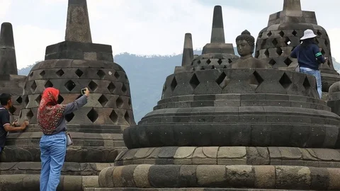 Borobudur Temple, Central Java, Indonesia Stock Footage 127371995