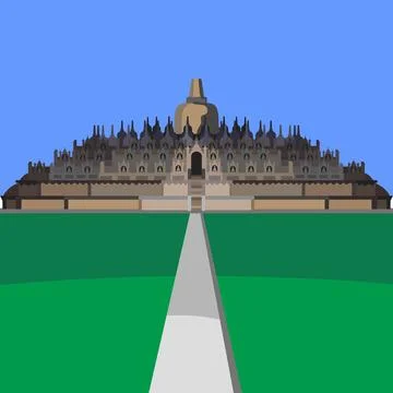 Borobudur Temple Central Java Indonesia Landmark Stock Illustration
