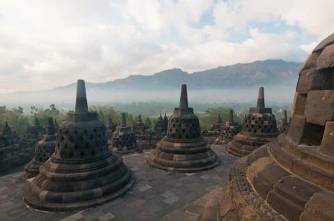 Borobudur temple, central java, indonesia Stock Photos