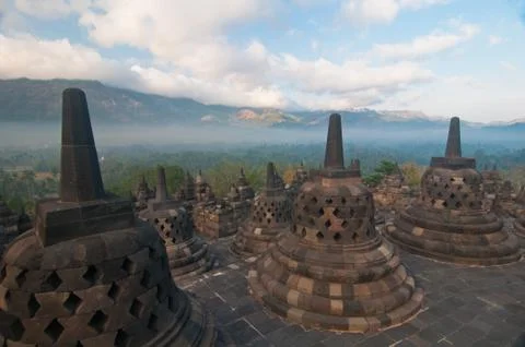 Borobudur temple, central java, indonesia Stock Photos