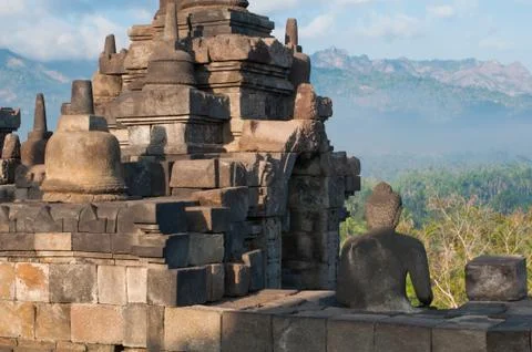 Borobudur temple, central java, indonesia 스톡 사진