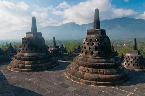 Borobudur temple, central java, indonesia Stock Photos