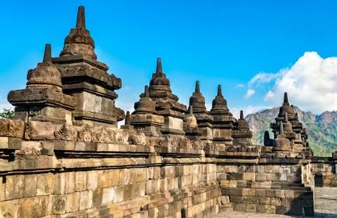 Borobudur Temple in Central Java, Indonesia Stock Photos