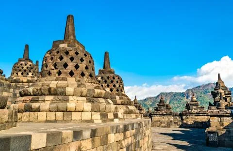 Borobudur Temple in Central Java, Indonesia Stock-Fotos