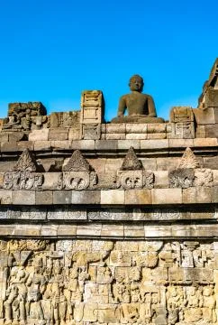 Borobudur Temple in Central Java, Indonesia Stock Photos