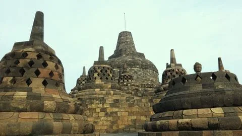 Borobudur temple with cloudy sky Foto stock