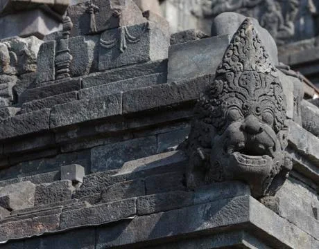 Borobudur temple complex on the island of Java in Indonesia in the morning at Fotos de archivo