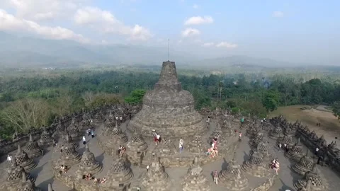 Borobudur Temple Drone View Stock Footage 219930306