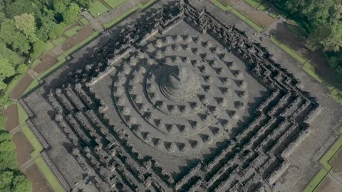 Borobudur temple in Java, Indonesia - D-log M for editing Stock Footage 134780120