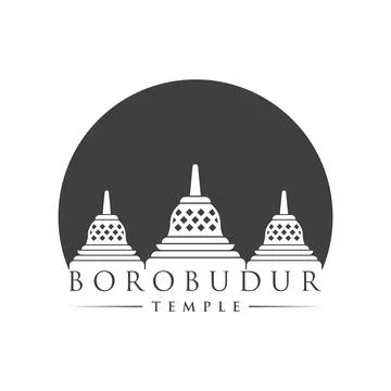 Borobudur temple logo design vector illustration isolated on white background Stock-Illustration