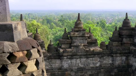 Borobudur Temple in the morning.  Java, Indonesia. UHD 스톡 동영상 81364259