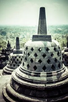 Borobudur temple near yogyakarta on java island, indonesia 스톡 사진