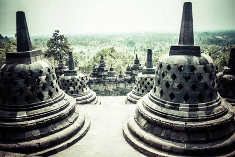 Borobudur temple near yogyakarta on java island, indonesia Fotos de archivo