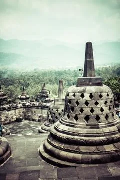 Borobudur temple near yogyakarta on java island, indonesia Stock Photos