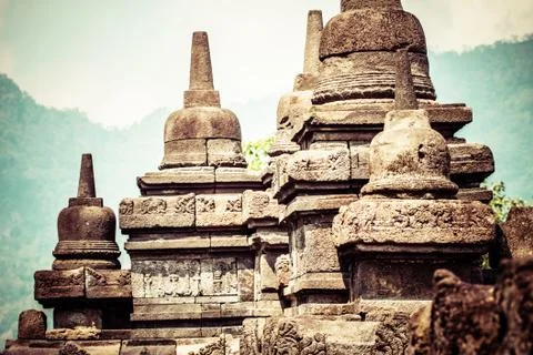 Borobudur temple near yogyakarta on java island, indonesia Stock Photos