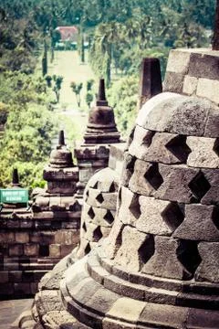 Borobudur temple near yogyakarta on java island, indonesia Stock Photos