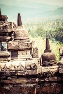 Borobudur temple near yogyakarta on java island, indonesia Stock Photos
